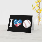 私は野球の挨拶状を愛します カード (黄色い花)