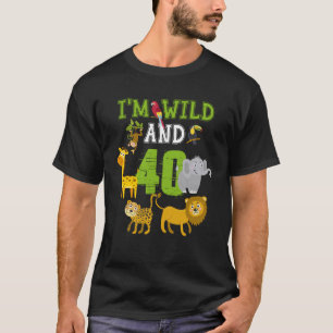 私は野生と40th誕生日サファリジャングル40年 tシャツ