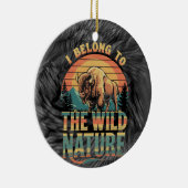 私は野生の自然に属している：アメリカバイソン精神 セラミックオーナメント (右)