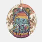 私は野生の自然象の愛好家に所属 セラミックオーナメント (左)