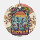 私は野生の自然象の愛好家に所属 セラミックオーナメント (裏面)