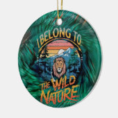 私は野生の魅惑的なライオンに属している セラミックオーナメント (左)