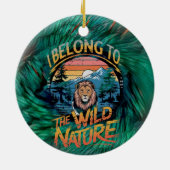 私は野生の魅惑的なライオンに属している セラミックオーナメント (裏面)