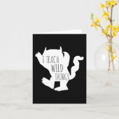 私は野生教えの物モンスターおもしろいハロウィンギフト カード (黄色い花)