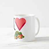 私は野菜のマグを愛します コーヒーマグカップ (正面右)