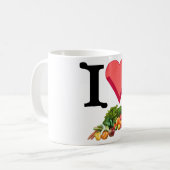 私は野菜のマグを愛します コーヒーマグカップ (正面左)