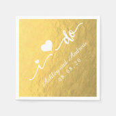 私は金ゴールドグ結婚ラマーの紙ナプキン スタンダードカクテルナプキン (正面)