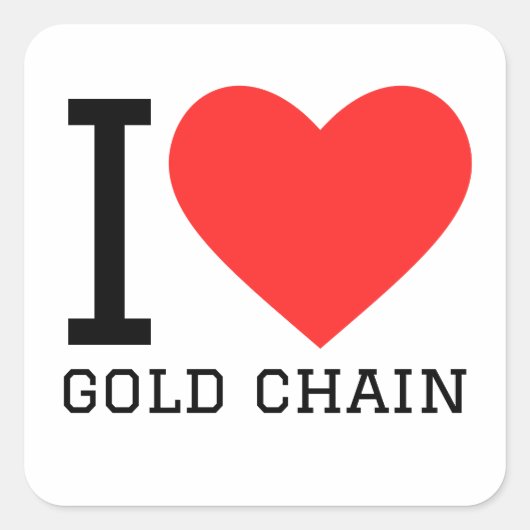 私は金ゴールド鎖が大好き スクエアシール (正面)