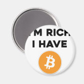 私は金持ちだ – Bitcoinを持っている マグネット (正面/裏面)