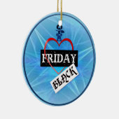 私は金曜日の黒いオーナメントを愛します セラミックオーナメント (右)