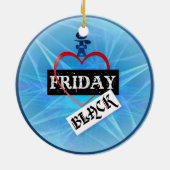 私は金曜日の黒いオーナメントを愛します セラミックオーナメント (裏面)