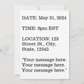 私は金融❤️が大好き 招待状 (裏面)