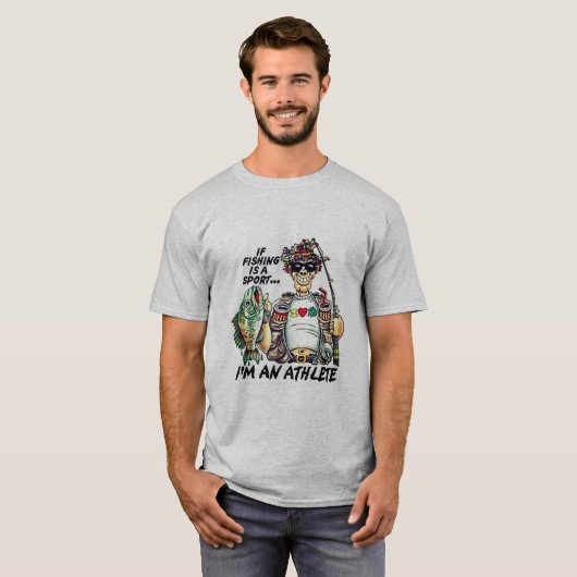 私は釣りのアスリートです Tシャツ (正面フル)