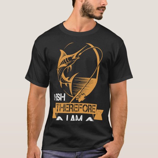 私は釣りをする故に我あり Tシャツ (正面)