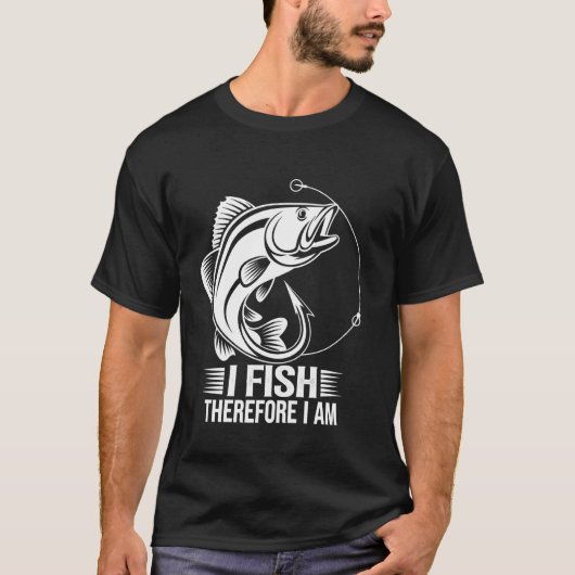 私は釣りをする故に我あり Tシャツ (正面)