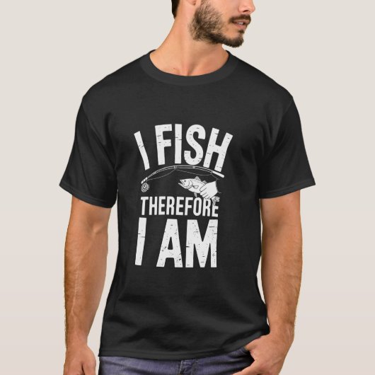 私は釣りをする故に我あり Tシャツ (正面)