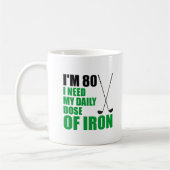 私は鉄のおもしろいなゴルファーのマグの80毎日の線量です コーヒーマグカップ (左)