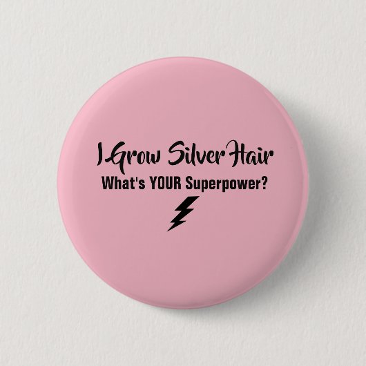 私は銀製の毛ボタンを育てます 缶バッジ (正面)