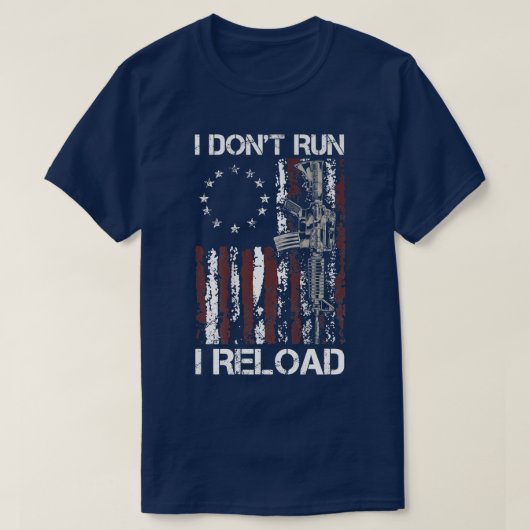 私は銃を再走装弾しないアメリカ国旗の愛国者(o tシャツ (デザイン正面)