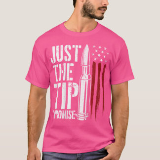 私は銃弾アメリカ国旗の銃ローを約束するヒント Tシャツ