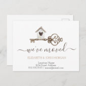 私は鍵ウッドハウスニューアドレスを移動した 案内ポストカード (正面/裏面)