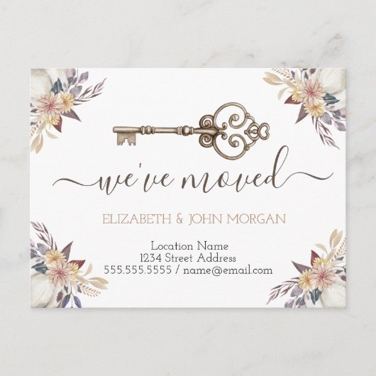 私は鍵花の新しいアドレスのお知らせを移動した 案内ポストカード (正面)