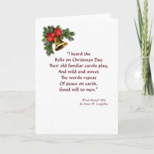 私は鐘の賛美歌のクリスマスカードを聞いた シーズンカード (正面)