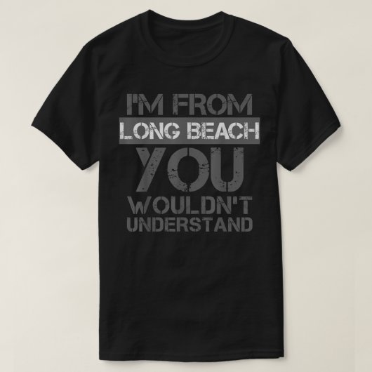 私は長いビーチからあなたが理解できない Tシャツ (デザイン正面)