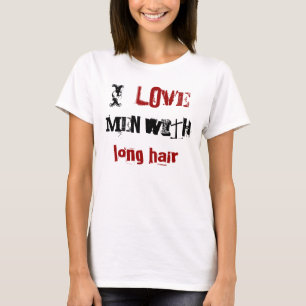 私は長い毛を搭載する人を愛します Tシャツ
