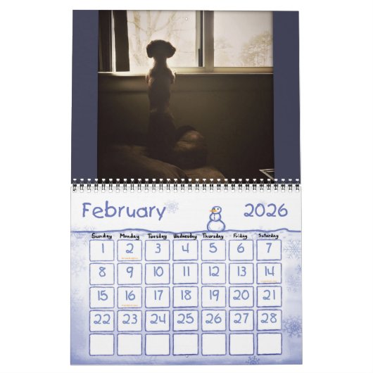 私は長い髪のミニチュアダックスフントが大好き カレンダー (2月 2026)