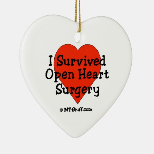 私は開いた心臓手術を生き延びました セラミックオーナメント (右)