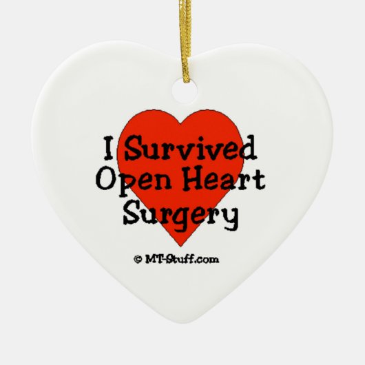 私は開いた心臓手術を生き延びました セラミックオーナメント (正面)