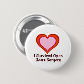 私は開いた心臓手術を生き延びました 缶バッジ (正面&裏面)
