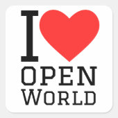 私は開放的な世界が大好きだ スクエアシール (正面)