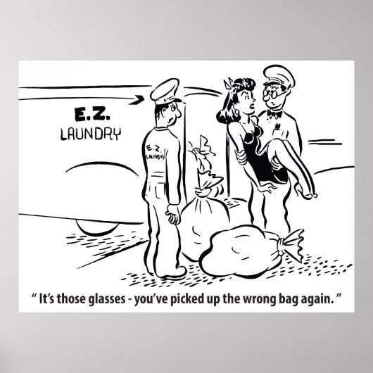 私は間違ったバッグ、洗濯のジョーク、ヴィンテージを拾った ポスター (正面)