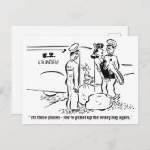 私は間違ったバッグ、洗濯のジョーク、ヴィンテージを拾った ポストカード (正面/裏面)