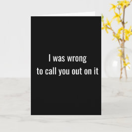 私は間違っていた、私の悪い – カード