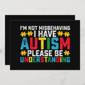 私は間違って行動していない自閉症を持っている場合はウンダー 招待状 (正面/裏面)