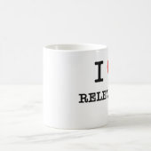 私は関連性を愛します コーヒーマグカップ (中央)