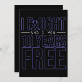 私は闘って癌に勝った 青いリボン 招待状 (正面/裏面)