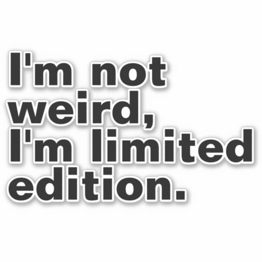 私は限定版風変わりではないユニーク シール (正面)