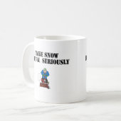 私は除雪を真剣に取ります コーヒーマグカップ (正面左)