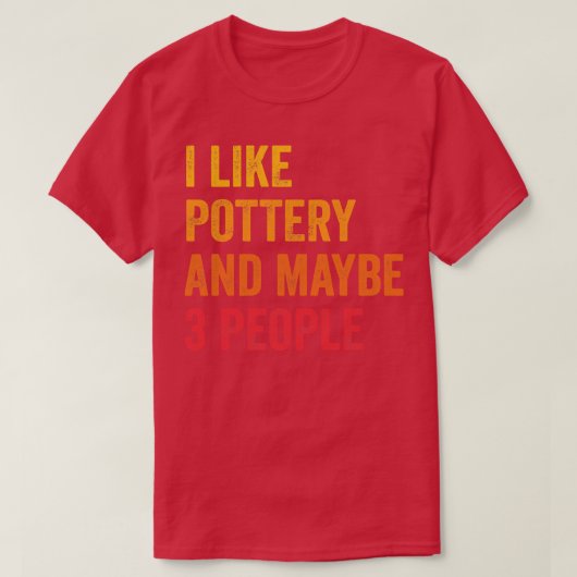 私は陶器が好きかもしれない3人1 Tシャツ (デザイン正面)