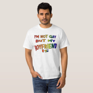 私は陽気ではないですが、私のボーイフレンドはワイシャツです Tシャツ