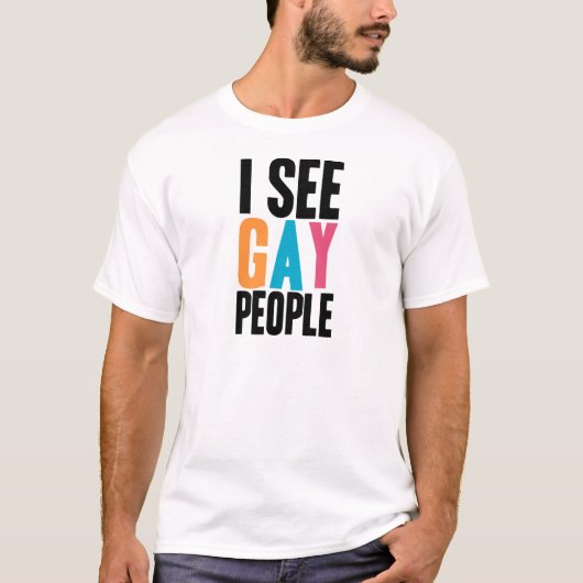 私は陽気な人々に会います Tシャツ (正面)