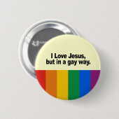 私は陽気な方法でイエス・キリストを愛します 缶バッジ (正面&裏面)