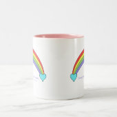 私は陽気、私ちょうど好みます虹をではないです ツートーンマグカップ (中央)