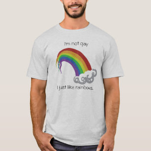 私は陽気、私ちょうど好みます虹をではないです Tシャツ