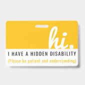 私は隠された障害の医療id pvcバッジを持っている バッジ (表面)