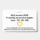 私は隠された障害の医療id pvcバッジを持っている バッジ (裏面)